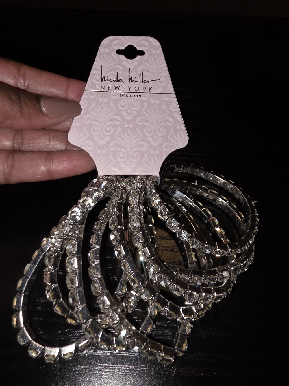 Nicole Miller New York Crystal Stretch Bracelets - Silver